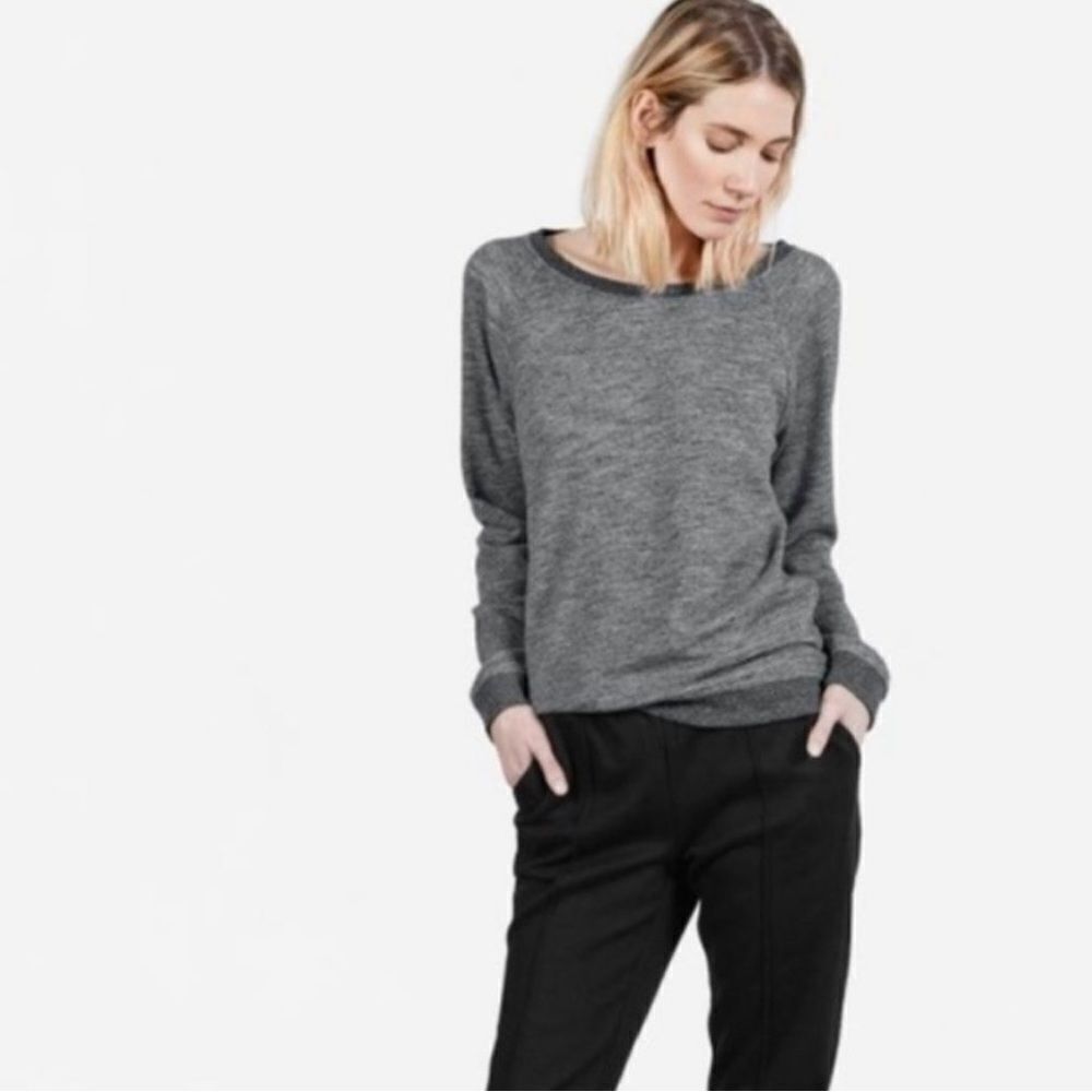 Everlane Gray Heathered Crew Neck Sweater Small